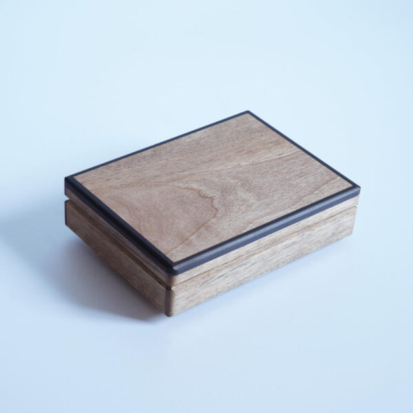 Walnut Wood Playing Card Box - Ebonised Trim · Simon Lucas