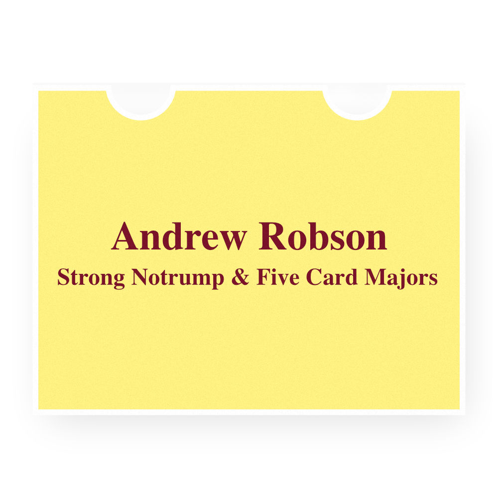 andrew robsons arrow cards for strong notrump five card majors