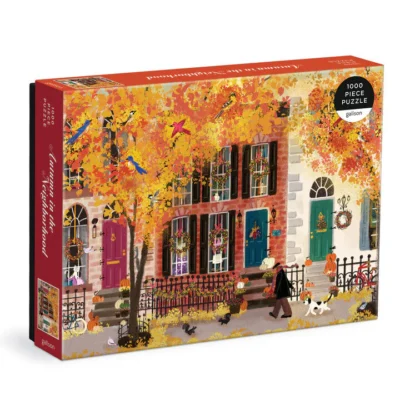 Autumn in the Neighborhood 1000 Piece Puzzle by Joy Laforme