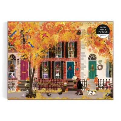 Autumn in the Neighborhood 1000 Piece Puzzle by Joy Laforme