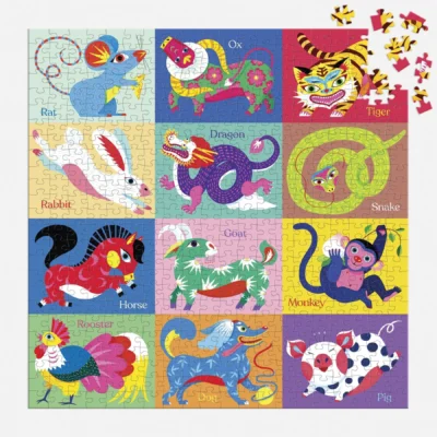 Chinese Zodiac 500 Piece Jigsaw Puzzle by Nan Cao