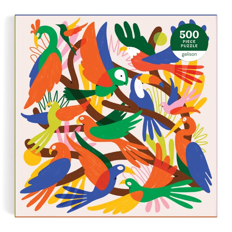 chromatic birds 500 piece jigsaw puzzle galison box front