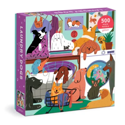 Laundry Dogs 500 Piece Puzzle by Jialei Sun