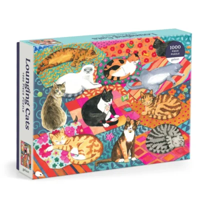 Lounging Cats 1000 Piece Puzzle by Alison Kolesar