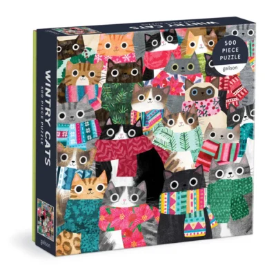 Wintry Cats 500 Piece Puzzle by Angela Rozelaar