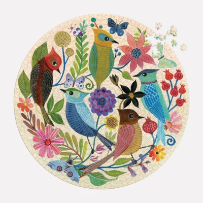 Circle of Avian Friends 1000 Piece Round Puzzle by Geninne Zlatkis