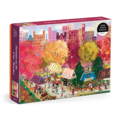 Autumn at the City Market 1000 Piece Puzzle by Joy Laforme