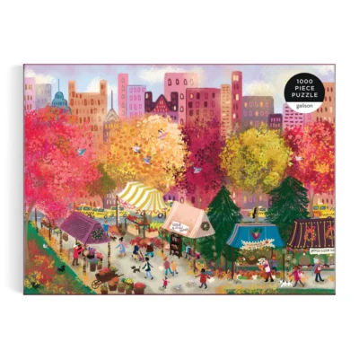 Autumn at the City Market 1000 Piece Puzzle by Joy Laforme