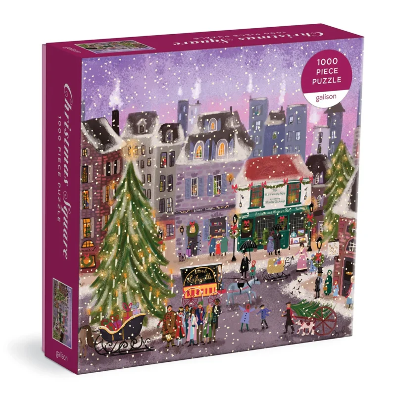 joy laforme christmas square 1000 piece jigsaw puzzle from galison box angled