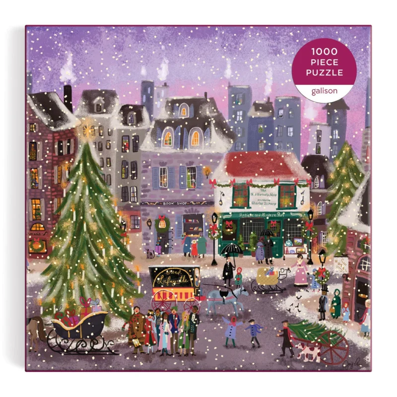 joy laforme christmas square 1000 piece jigsaw puzzle from galison box front