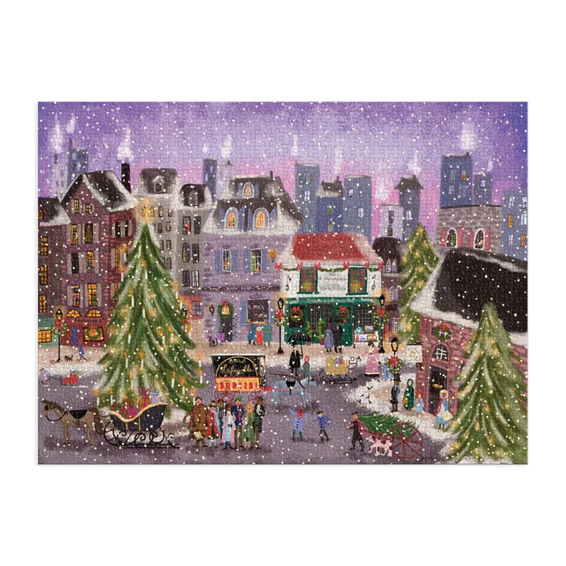 joy laforme christmas square 1000 piece jigsaw puzzle from galison completed jigsaw