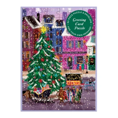 Christmas Square Greeting Card Puzzle by Joy Laforme