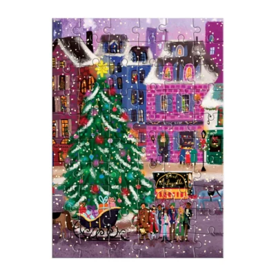 Christmas Square Greeting Card Puzzle by Joy Laforme