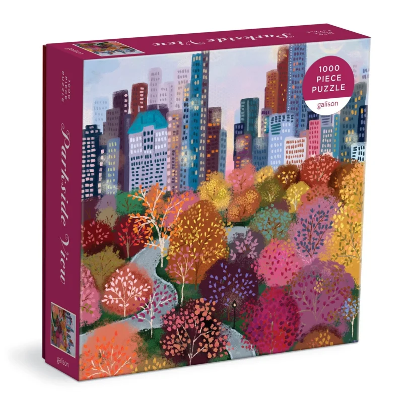 joy laforme parkside view 1000 piece jigsaw puzzle in a square box from galison box angled