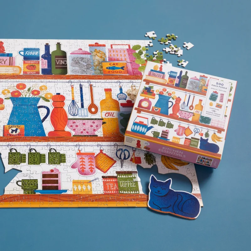 galison kitchen essentials 500 piece jigsaw puzzle with shaped pieces by muti jigsaw lifestyle