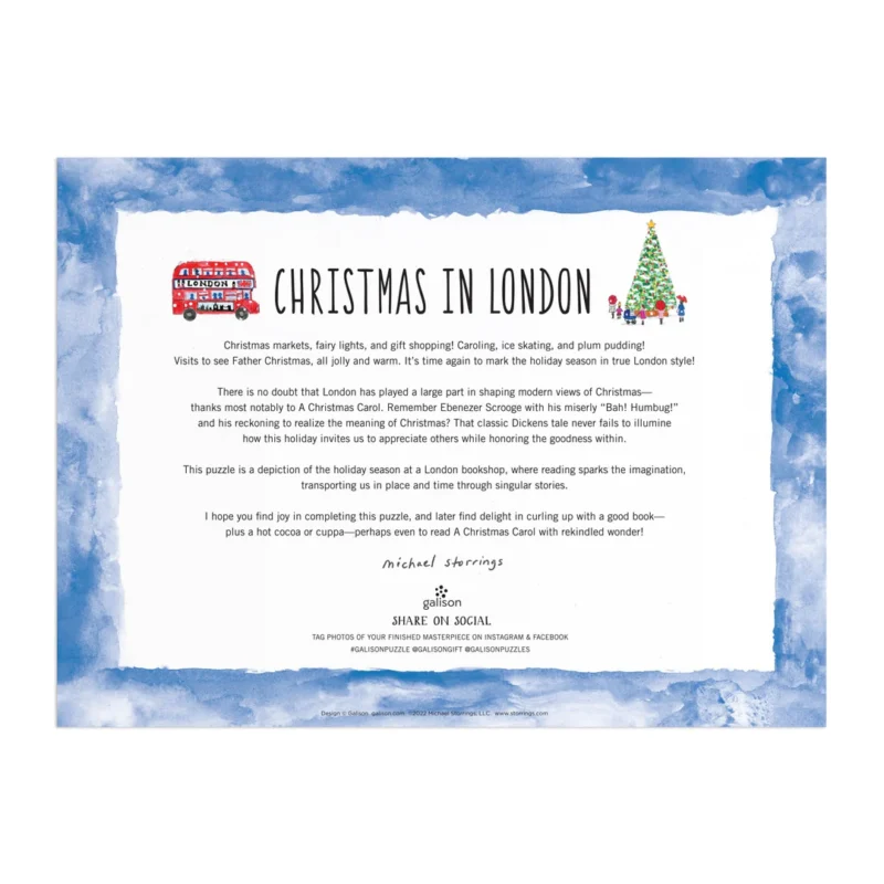 michael storrings christmas in london 1000 piece jigsaw puzzle by galison jigsaw insert