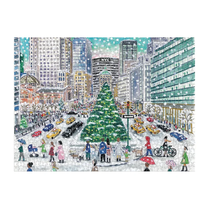 michael storrings snowfall on park avenue 1000 piece jigsaw puzzle galison completed jigsaw