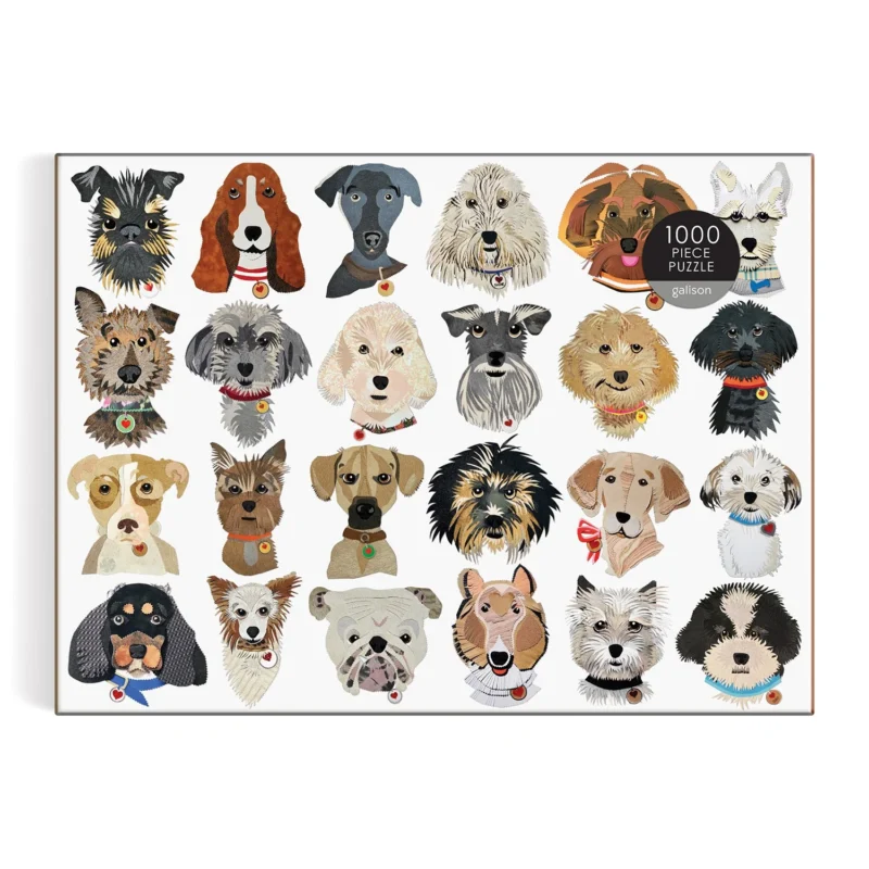 reed evins paper dogs 1000 piece jigsaw puzzle galison box front