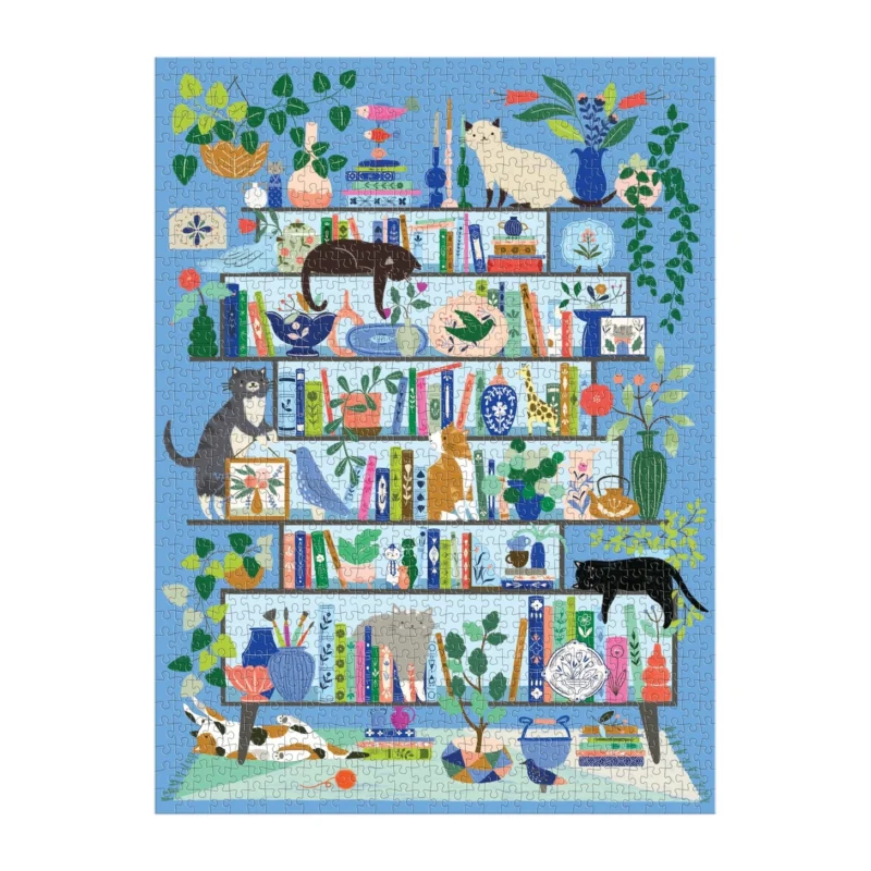 galison purrfect nook 1000 piece jigsaw puzzle by flora waycott jigsaw complete