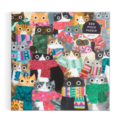 Wintry Cats 500 Piece Puzzle by Angela Rozelaar