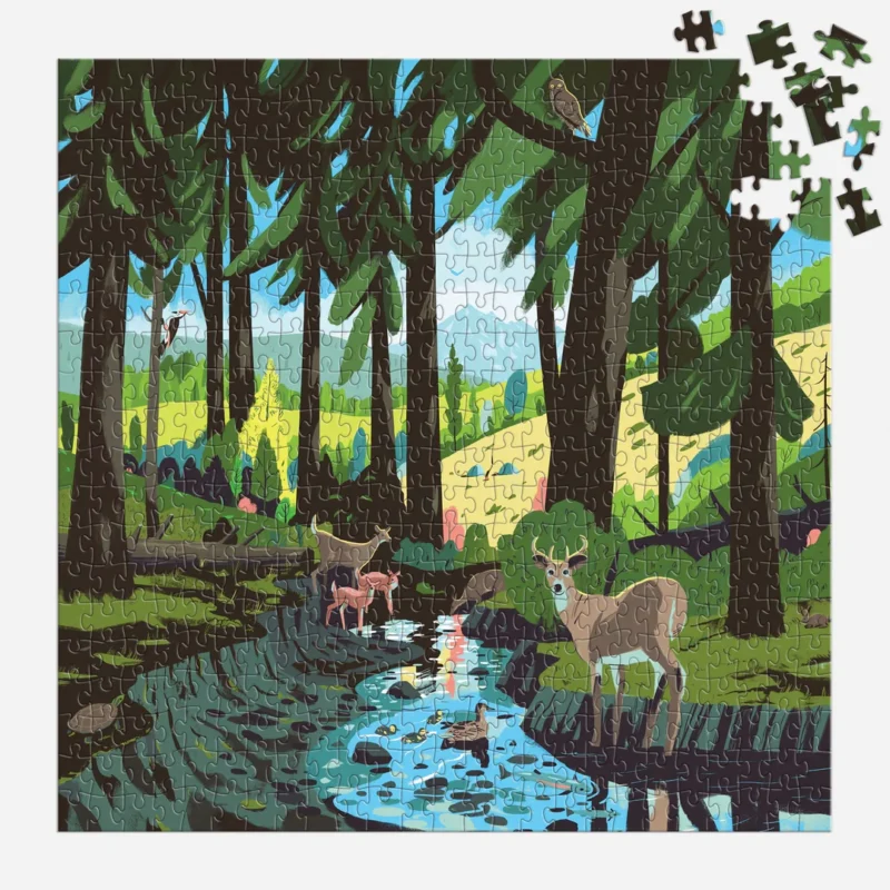 galison woodland pass 500 piece puzzle jigsaw puzzle ryan johnson jigsaw part complete