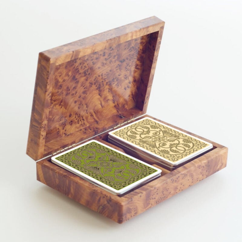 luxury thuya wood playing card storage box