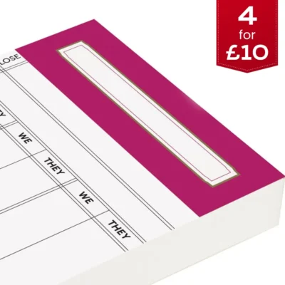 Replacement Rubber Bridge Score Cards – Rose Pink Trim