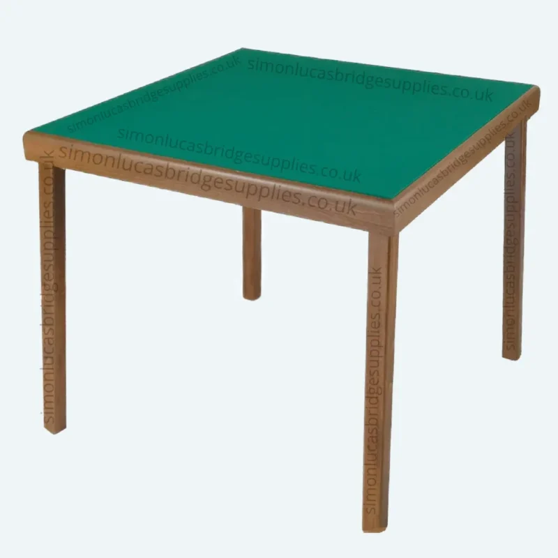 pelissier tables elite fixed leg bridge playing card table mid oak finish green baize gaming table top